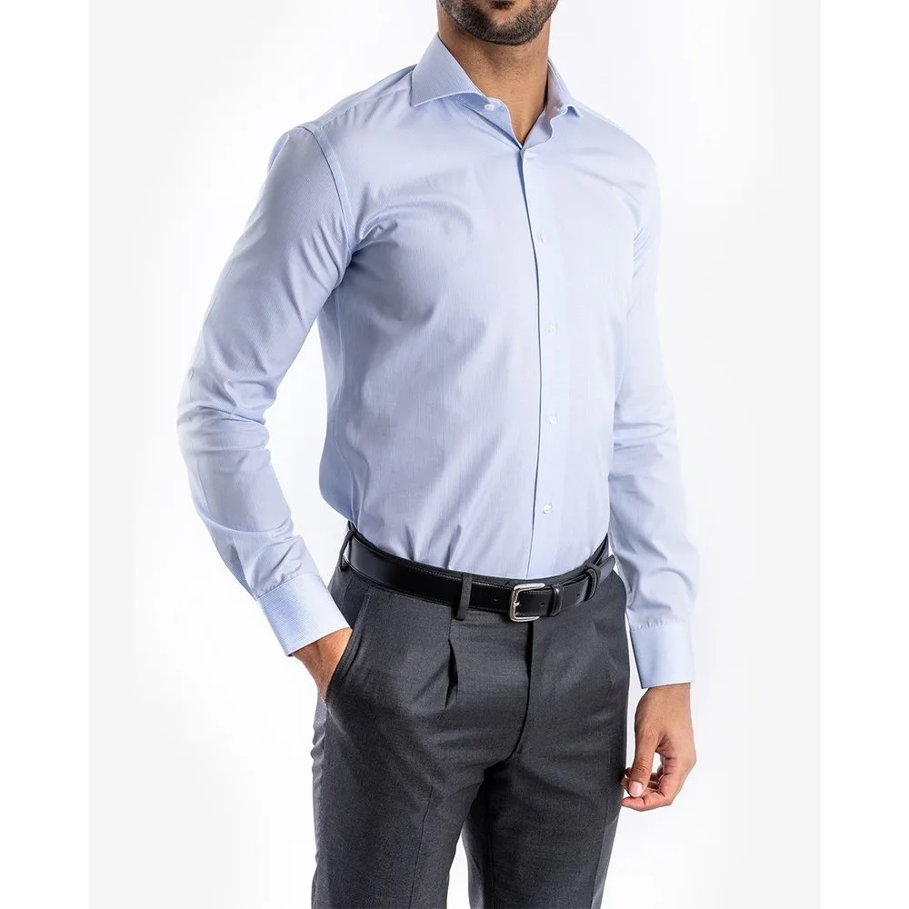 Camisa algodón de hombre soft slim con rayas en - Wickett Jones - FashionsVida