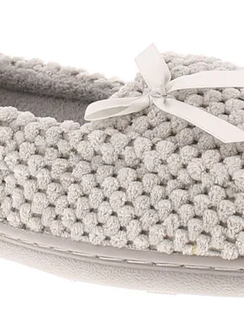 Womens Fluffy Slippers Malia Slip On Grey Textile - Size Uk 4 - Strollers - FashionsVida