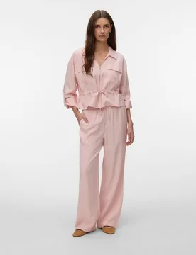 Pantalón pata ancha de mujer con cordón - Vero Moda - FashionsVida