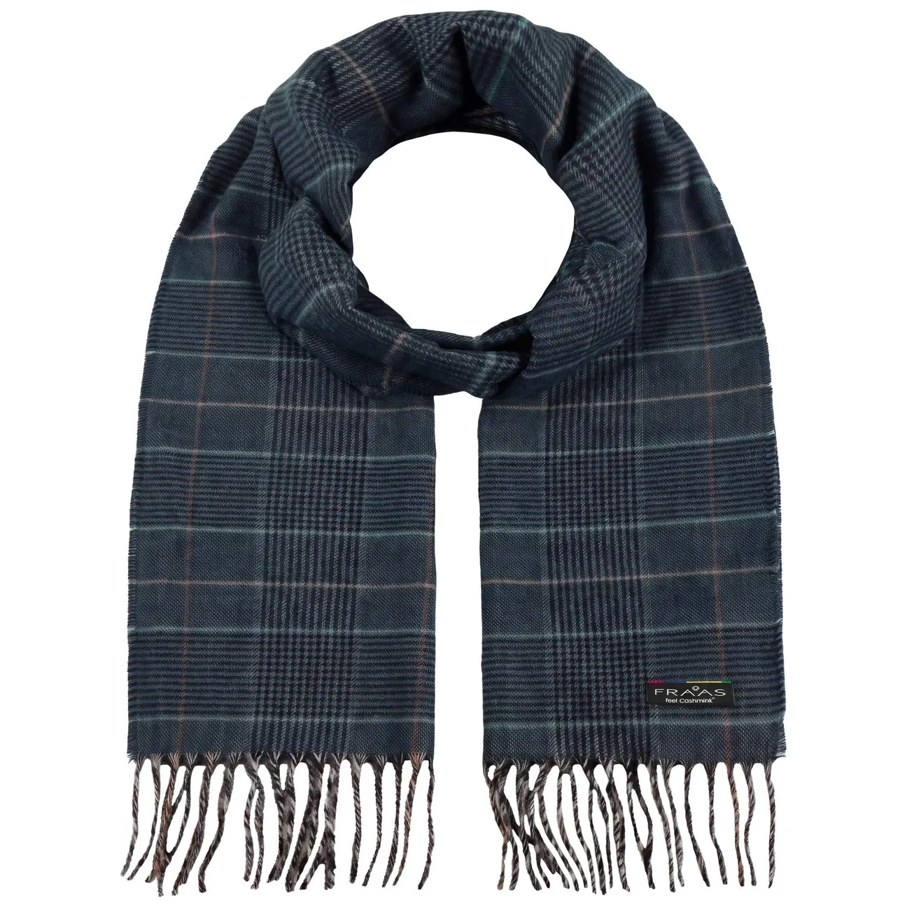 Torsten Cashmink Checked Scarf by - blue - Size: One Size - Fraas - FashionsVida