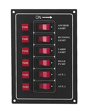 Vertical 6 Switches Electric Panel Black 11.5 x 16.5 x 5 cm unisex - Plastimo - FashionsVida