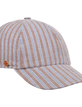 Rosie Seersucker Stripes Cap by - light brown - Damen - Size: M (57-58 cm) - Mayser - FashionsVida