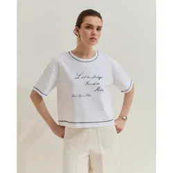 Camiseta de manga corta de mujer de algodón