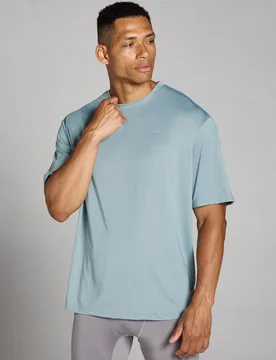 Camiseta extragrande de entrenamiento de rejilla Teo para hombre de - Plomo - XS - MP - FashionsVida