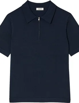 Polo de manga corta de hombre de punto con cuello cremallera - sandro - FashionsVida