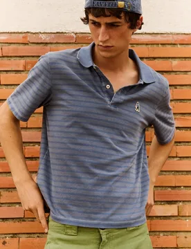 Polo de manga corta 100% organic cotton matt de hombre sky - Tintoremus Sttudio - FashionsVida