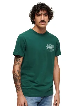 Maglietta A Maniche Corte Classic Vintage Logo Heritage Bengreen Marl S - Superdry - FashionsVida