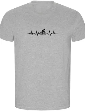 Maglietta A Maniche Corte Biking Heartbeat Eco Heather Grey - Kruskis - FashionsVida