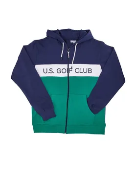 Felpa con Zip Us 1251 Verde e Blu M - GOLF CLUB - FashionsVida