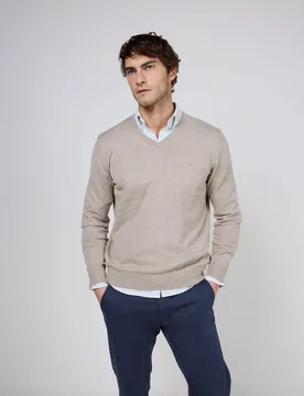 Jersey de hombre cuello pico liso - El Ganso - FashionsVida