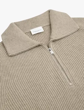 XL PULLOVER HALF ZIP BEIGE male - XL - FashionsVida