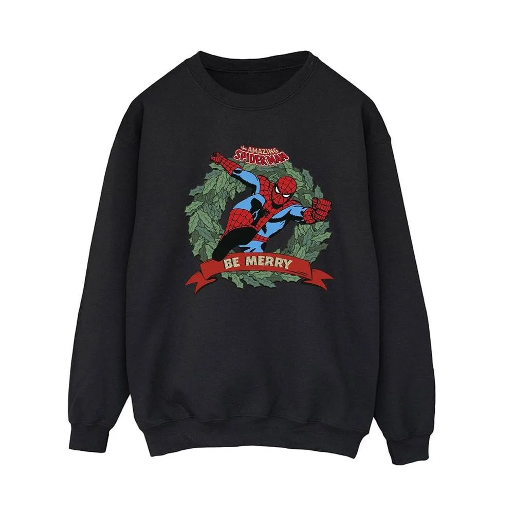 Women's Be Merry Sweatshirt in Black Size: 2XL - Black - Size: 2XL - Marvel - FashionsVida