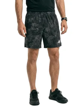 Pantaloni Corti Own The Run Spray Dye 2in1 Grey Four / Black S - Adidas - FashionsVida