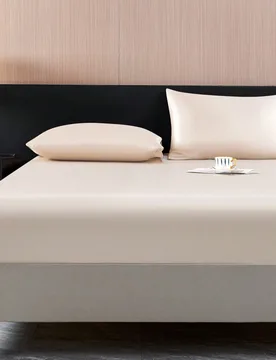 Juego de sábana ajustada de satén color caqui sólido de 2/3 piezas, con tacto sedoso suave, incluye 1 sábana ajustada y 1/2 fundas de almohada (si - Shein - FashionsVida