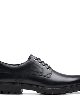 Men's Batcombe Tie Black Leather Derby Shoes, Lace Up Size: 6.5-Standard Fit - Black - Size: 6.5-Standard Fit - Clarks - FashionsVida