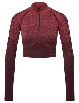 Sweat à Demi-zip Mt Fade Seamless Bitter Chocolate / Mineral Red L - Hummel - FashionsVida