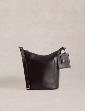 Leather Cross Body Bag Black female - White stuff - FashionsVida