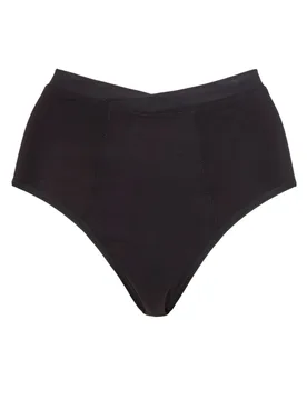 Women's 1 Pair High Waisted Bamboo Period Briefs Black 10-12 Ladies - Black - Size: UK 10-12 - Love Luna - FashionsVida