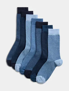 Pack Cool & Fresh™ Cotton Rich Socks Denim Mix male - M&S - FashionsVida