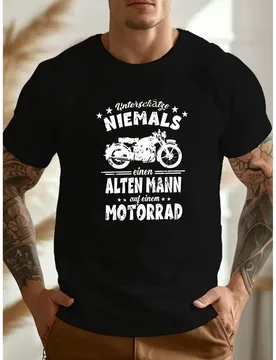 German Motorcycle Rider Never Underestimate Old Man Graphic T-Shirt Cotton Casual Crew Neck Short Sleeve Tee - Aliexpress - FashionsVida