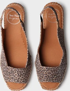 Alpargatas de cuña de mujer de piel con elástico - Toni Pons - FashionsVida