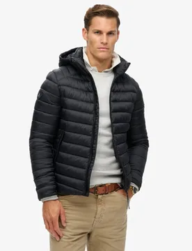 Superdry Herren Fuji Sport Steppjacke mit Kapuze Marineblau - Größe: S - 139.99 - FashionsVida