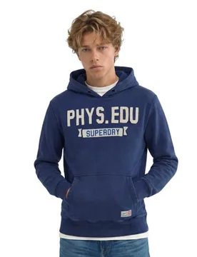 Superdry Herren Track Kapuzenpullover mit Lockerer Passform Navy - Größe: L - 89.99 - FashionsVida