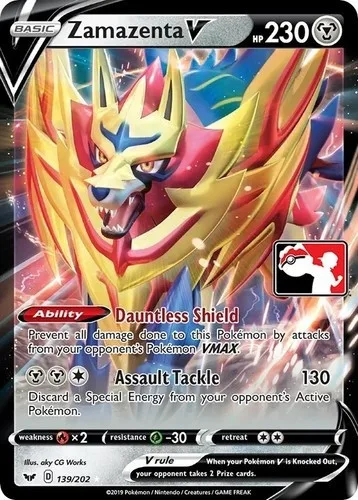 Pokemon Sword & Shield (Base) 139/202 Zamazenta V (Prize Pack League Promo) - Pokémon - FashionsVida