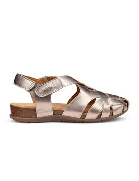 Carpa Women's Wide Fit Leather Sandal - - Size: 3 - Hotter - FashionsVida