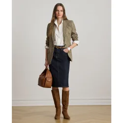 Blazer de mujer de lino con botonadura sencilla