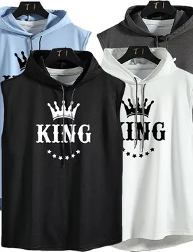 New Fashion King Print Sleeveless Hoodies Shirts Tank Top Men Fitness Shirt Mens Bodybuilding Workout Gym Vests - Aliexpress - FashionsVida