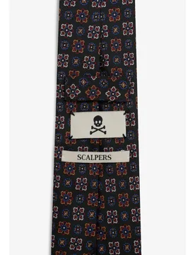 Corbata de hombre de seda con microestampado de flores - Scalpers - FashionsVida