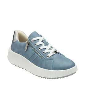 Women's 'Kora' Zip-Up Fashion Trainers in Blue Size: 7 - Blue - Size: 7 - Lotus - FashionsVida