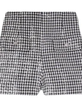 Short de mujer corto de talle alto de tweed con lentejuelas y pata de gallo - sandro - FashionsVida