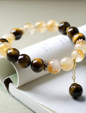 Yellow Tiger Eye Stone Yellow Tower Crystal Bracelet, New Chinese Style Crystal Bead Bracelet - Aliexpress - FashionsVida