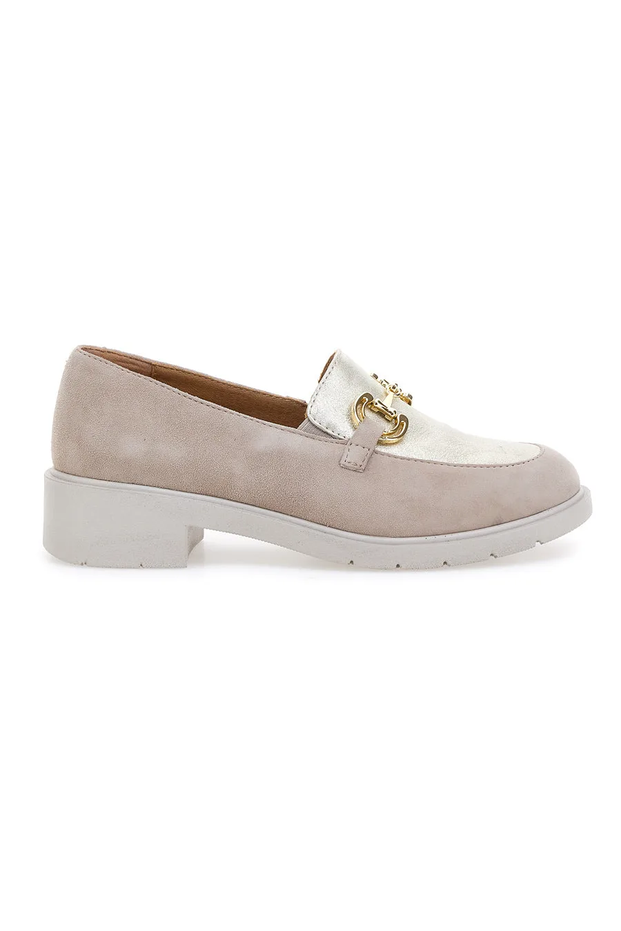 Mocassini beige e oro in vera pelle con catena 24584IGNIS 36 - PRIMA RIGA - FashionsVida