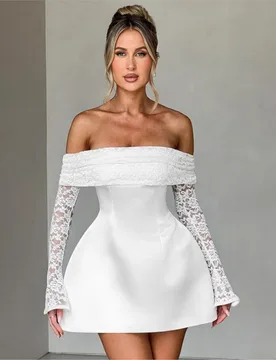 Lace Long-sleeved Dress Women's Spring Summer New Sexy Wrapped Chest High Waist Solid Color Slim Dress Ropa Mujer Vestidos - Aliexpress - FashionsVida