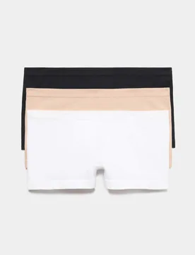 Pack Comfort Rib Seamless Boxer Shorts Opaline Mix female - M&S - FashionsVida