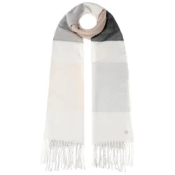 Soft Colour Block Scarf by - beige-black - Female - Size: One Size