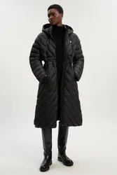 Women's Petite Lightweight Knee Length Packable Coat in Black Size: 6 - Black - Size: 6