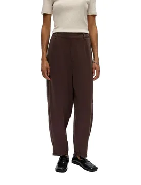 Pantaloni A Vita Alta Frame Barrel Fit Seal Brown 40 - Vila - FashionsVida