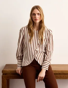 Chaqueta de mujer asimétrica de rayas - Lloyd's - FashionsVida