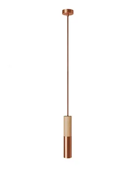 Cables Lampe Suspendue Avec Câble Textile Et Double Abat-jour Tubulaire E14 En Bois Et Métal Transparent One Size - Creative - FashionsVida