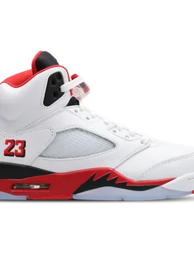 Aj5 Retro Men's Sneakers - White - Size 7 - Leather - White - Size: 7 - Jordan - FashionsVida