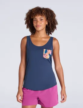 Brooke Womens Printed Loose Tank - Navy - Navy - Size: 12 - Animal - FashionsVida
