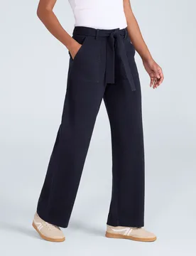 High Waisted Womens Straight Leg Trousers - Navy - Navy - Size: 16 - Animal - FashionsVida