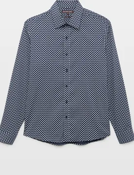 Camisa de hombre de manga larga con microdibujo - Michael Kors - FashionsVida