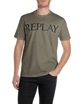 Maglietta A Maniche Corte M3099 .000.2660 Mud Green 3XL - Replay - FashionsVida