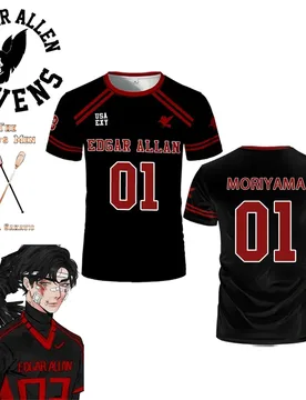 New The Foxhole Court Edgar Allan Ravens Lacrosse Jersey Cosplay Riko Moriyama 3D Tshirt All For The Game Kids Uniform - Aliexpress - FashionsVida