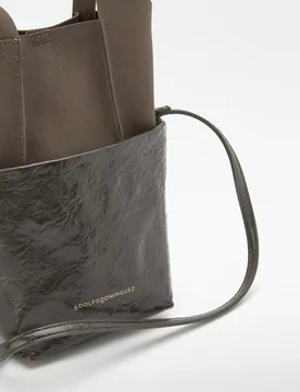 Bolso de hombro con cierre magnético el número lab (02) - Adolfo Dominguez - FashionsVida